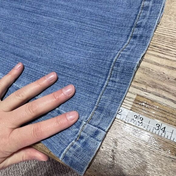 Old Navy Maternity Skinny Flare Low Rise Med Wash Blue Denim Jeans Size 1 XS 90s - Picture 9 of 10